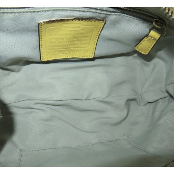 Coach 2012 Canvas & Leather Yellow Signature Demi Baguette Crossbody Hobo - Picture 5 of 11